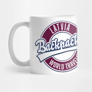 Latvia backpacker world traveler Mug